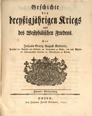 Geschichte des dreyßigjährigen Kriegs und des Westphälischen Friedens, 2