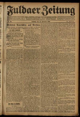 Ausgabe vom Freitag, den 25. Februar 1916.
