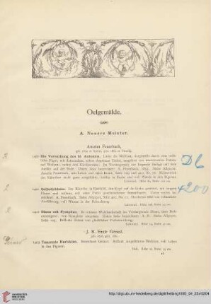 Oelgemälde (Nr. 1400 - 1624)