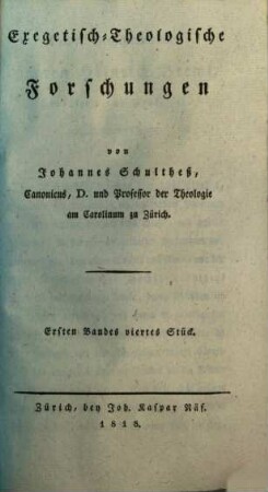 Exegetisch-theologische Forschungen, 1,4