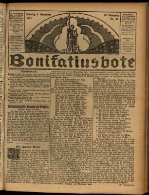 Erste Ausgabe vom Sonntag, den 08. November 1925.