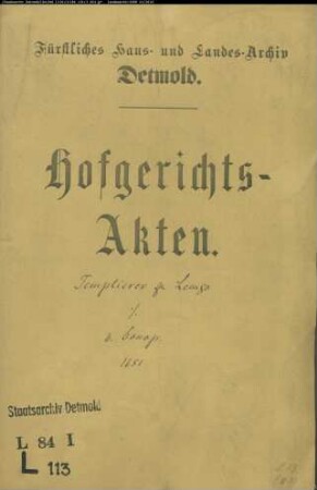 Lemgo, Templierer der Nicolaikirche zu gegen Simon Moritz von Donop, Oberst zu Wöbbel - Schuldforderung