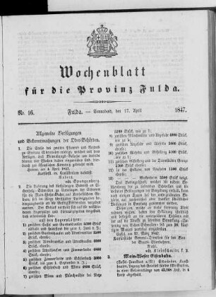 Nr. 16, Ausgabe vom 17. April 1847