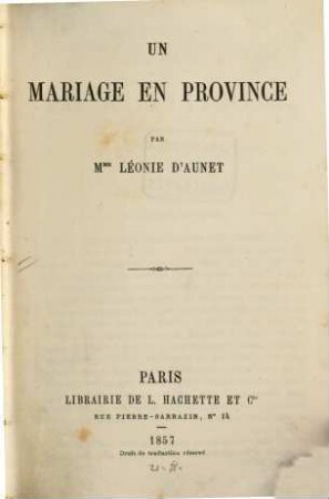 Un mariage en Province