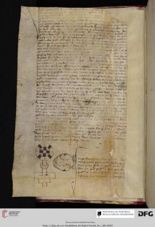Lat. Pergamenturkunde, um 1400: Verkaufsurkunde