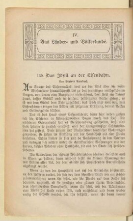 IV. Aus Länder- und Völkerkunde