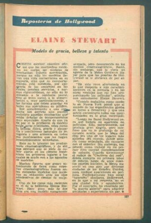 Elaine Stewart - modelo de gracia, belleza y talento : Repostería de Hollywood