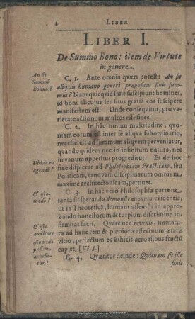 Liber I. De Summo Bono : item de Virtute in genere