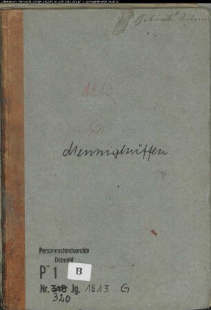 Zivilstandsregister der evangelischen Gemeinde Mennighüffen, Kreis Herford (GHT 1813) (Gemeinde: Evangelische Gemeinde Mennighüffen)