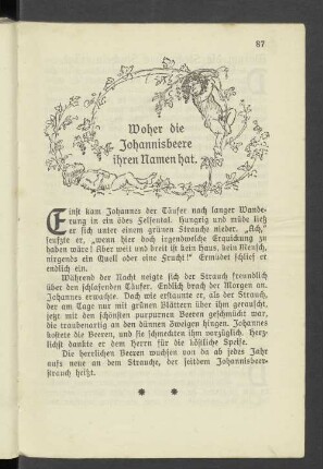 Woher die Johannisbeere ihren Namen hat.