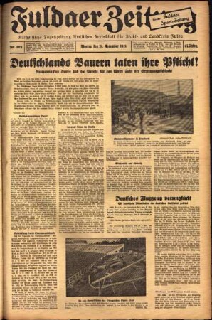Ausgabe vom Montag, den 28. November 1938.