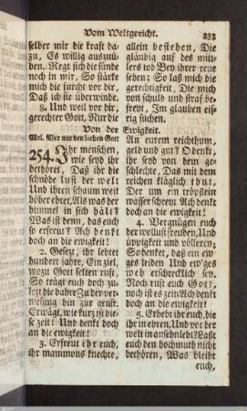Von der Ewigkeit.