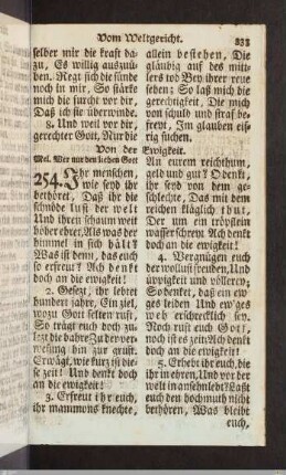Von der Ewigkeit.