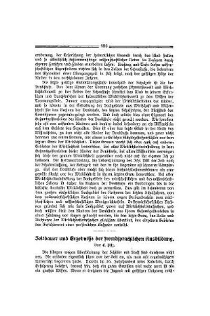 Zeitdauer und Ergebnisse der fremdsprachlichen Ausbildung