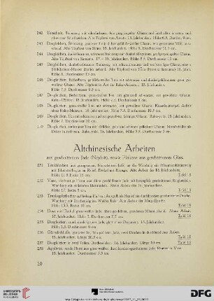 Altchinesische Arbeiten (Nr. 251-271)