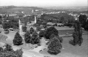 Stuttgart: Landesausstellung, Blick vom Aussichtsturm auf die Anlagen