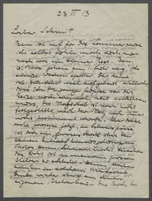 Brief von Georg Kolbe an Hermann Schmitt