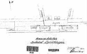Spaichingen: Empfangsgebäude Verwaltungsgebäude Lageplan,Entwässerung