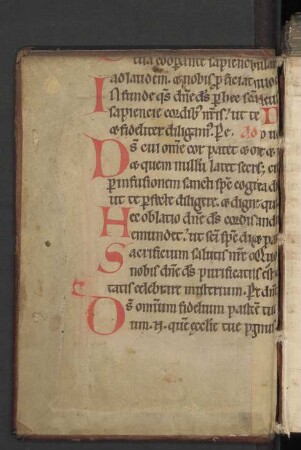Sacramentarium (Fragment, 12. Jh., s. Fragment im hinteren Spiegel)