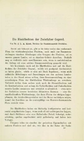 Die Blattflechten der Zwiefalter Gegend