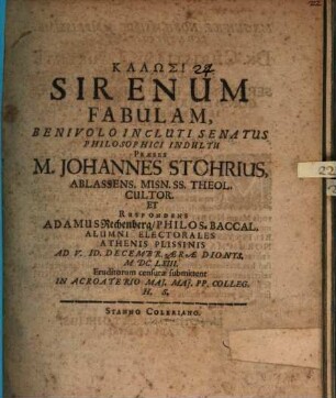 Sirenum Fabulam