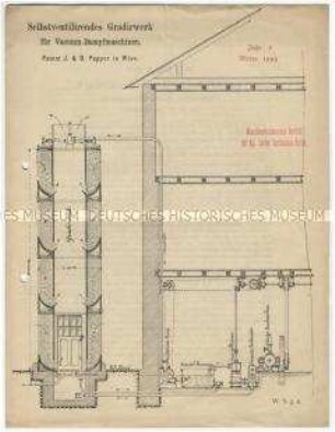 Gradierwerk für Vakuum-Dampfmaschinen von der Firma David und Josef Popper in Östereich