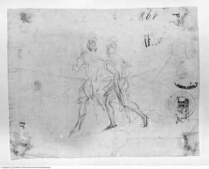 Concorso Accademico 1682, Seconda Classe: Bleistiftskizze zweier Figuren