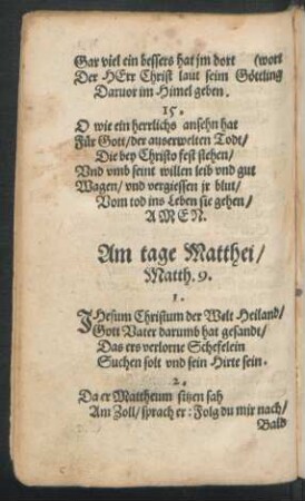 Am tage Matthei ...