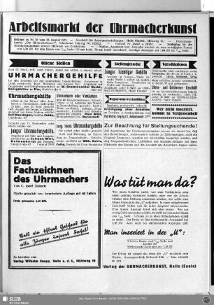 Arbeitsmarkt der Uhrmacherkunst