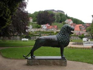 Blankenburg - Braunschweiger Löwe im Park : Sehenswürdigkeit in der Innenstadt von Blankenburg am Harz, aufgenommen 2004