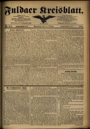 Ausgabe vom Samstag, den 27. Oktober 1906.