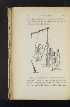 Girls swinging.