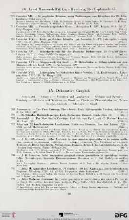IX. Dekorative Graphik (Nr. 789-923)