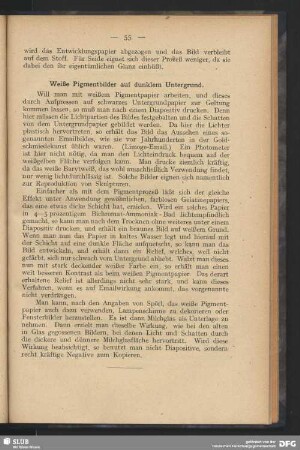 Weiße Pigmetbilder auf dunklem Untergrund