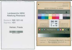 Entnazifizierung Frieda Heinen , geb. 25.09.1902 (Lebensmittelhaendlerin)