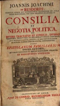 Consilia et negotia politica