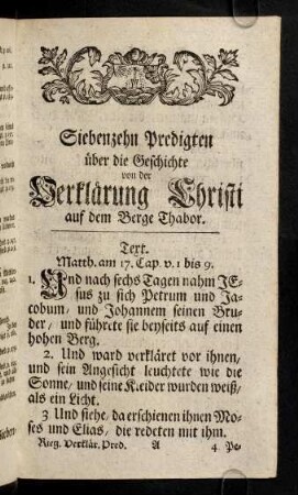 1-20, Die erste Predigt