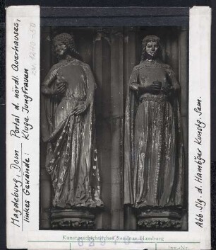 Magdeburg, Dom: Nordquerhausportal, kluge Jungfrauen