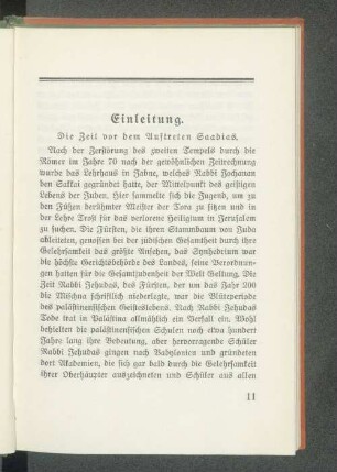 Einleitung. Die Zeit vor dem Auftreten Saadias.