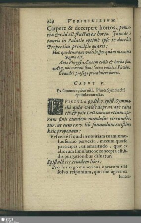Caput V. Ex summis opibus niti. Plures Symmachi epistulae correctae