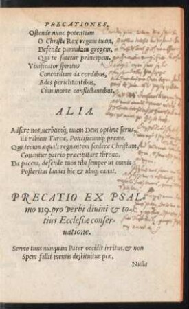 Precatio Ex Psalmo 119. ...