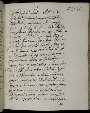 Oxford 3. September - 7. Oktober 1710