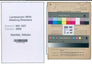 Entnazifizierung Wilhelm Steinfels , geb. 11.05.1915 (Bauunternehmer)