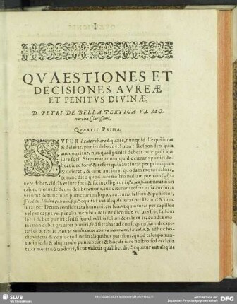 Quaestio Prima - Quaestio LXLIX