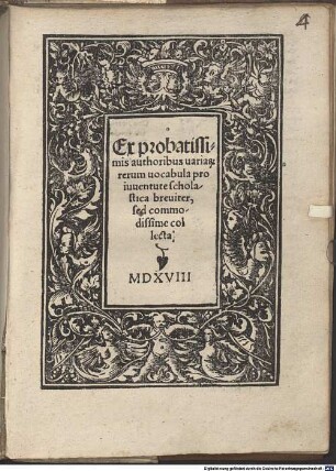 Ex probatissimis authoribus variarum rerum vocabula pro iuventute scholastica breviter, sed commodissime collecta
