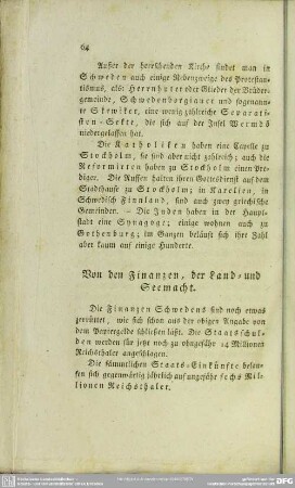 Von den Finanzen, der Land- und Seemacht