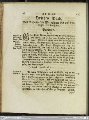 Drittes Buch, Vom Abgange der Merovinger bis auf Ludwigen den teutschen