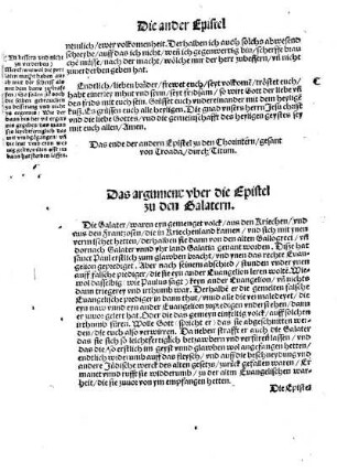 [Die Epistel Pauli zu den Galatern]