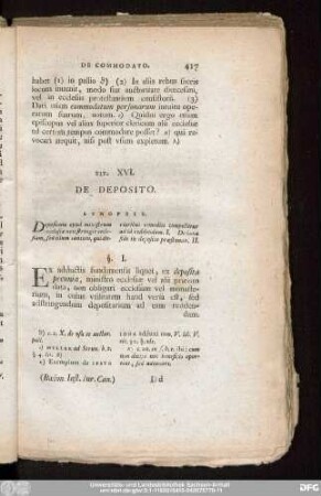 Tit. XVI. De Deposito.