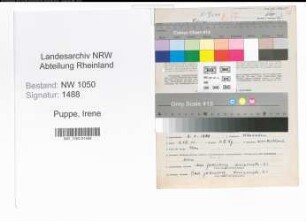 Entnazifizierung Irene Puppe , geb. 02.04.1888 ()